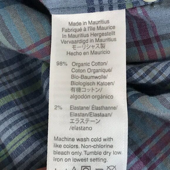 J. Crew Stretch Slim Fit Button Down Shirt Men's Medium Plaid Long Sleeve Casual - Picture 10 of 11